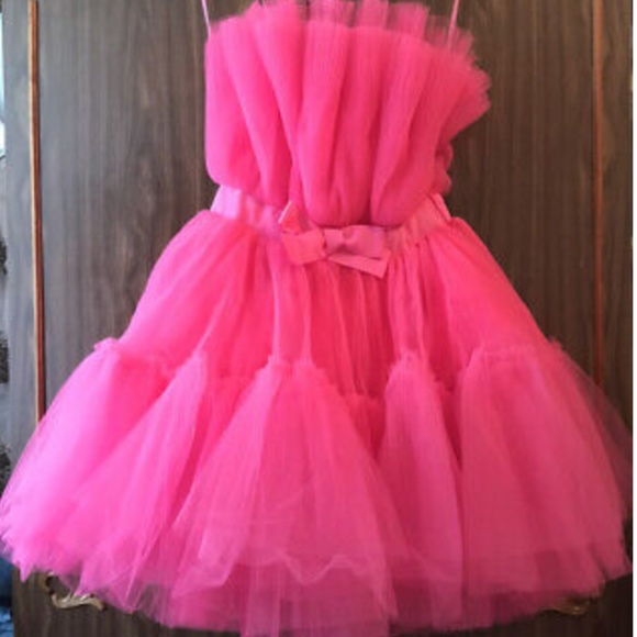 H&M X GIAMBATTISTA VALLI Hot Pink Tulle Dress - Picture 2 of 11